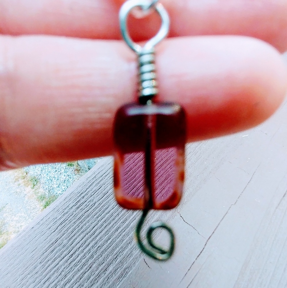 🚫SOLD🚫 Silver Hoops & Amethyst Glass - Picture 4 of 7